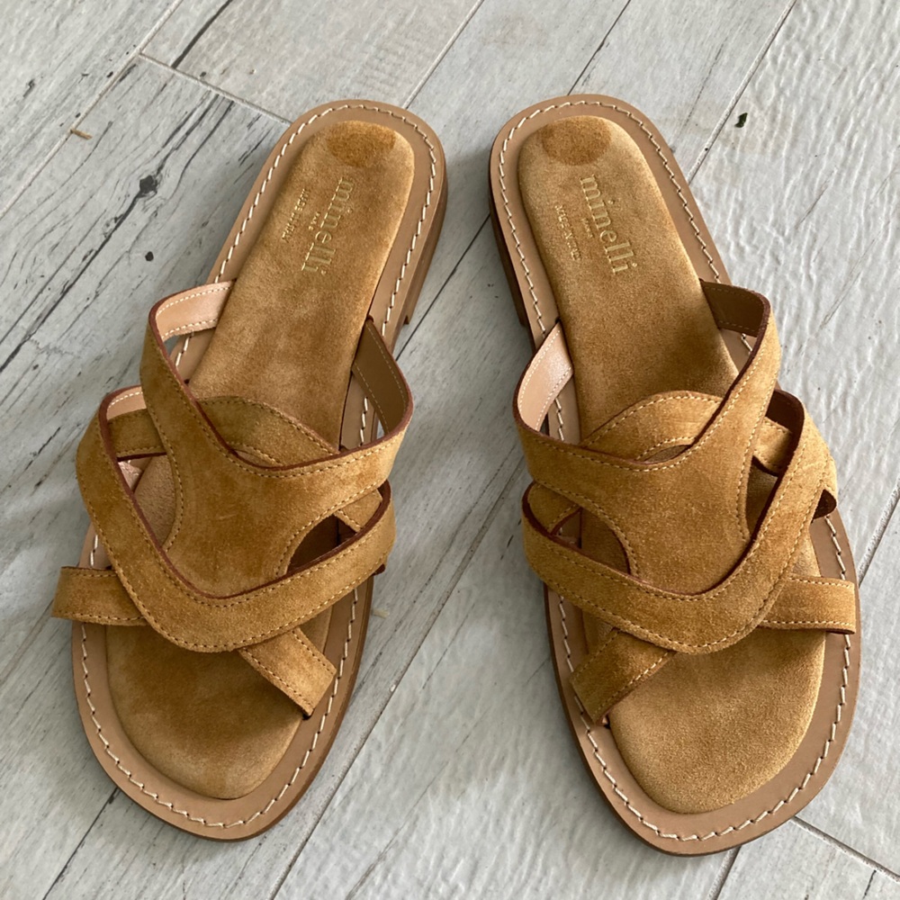 New without tag Minnelli  leather Woman’s eup.39/size  8 color multi.